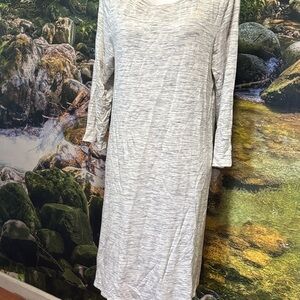 Hilary Radley Light Gray Long Sleeve Dress